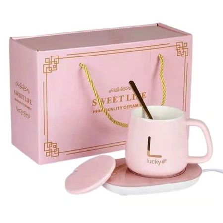 Taza Con Calentador Eléctrico Rosa Taza Con Calentador Eléctrico