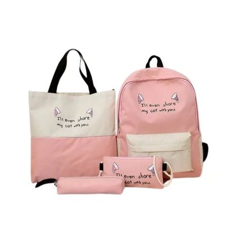 Pack Mochila Kwaii 4 en 1 Rosa