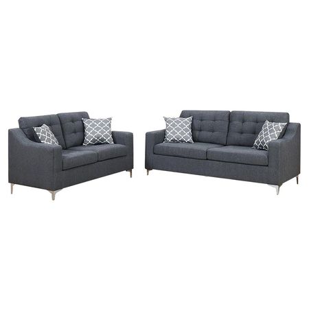 Juego de Sala Mallma Deco 3 2 Boston Plomo
