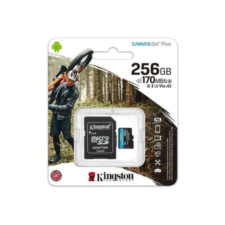 microSDXC Kingston Canvas Go! Plus SDCG3 - 256GB - Class 10/UHS-I (U3) - 170MB/s