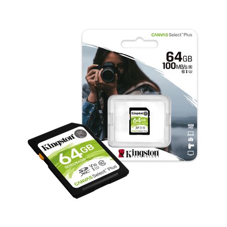 SDXC Kingston Canvas Select Plus SDS2 - 64GB - Class 10/UHS-I (U1)