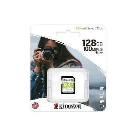 SDXC Kingston Canvas Select Plus SDS2 - 128GB - Class 10/UHS-I (U3) - 1 Paquete(s) - 100MB/s