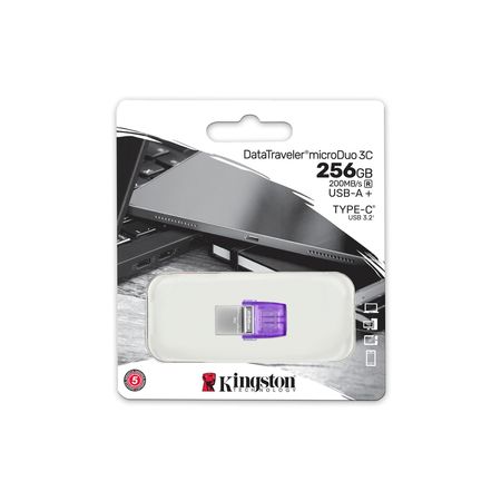 Unidad flash Kingston DataTraveler microDuo 3C DTDUO3CG3 - 256GB - USB 3.2 (1 Gen) Tipo C