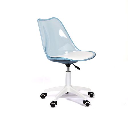 Silla Giratoria Acolchada Modelo Eames Azul Translúcido