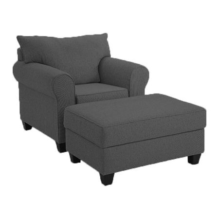 Sillon Mallma Deco Praga + Banqueta Baul Plomo