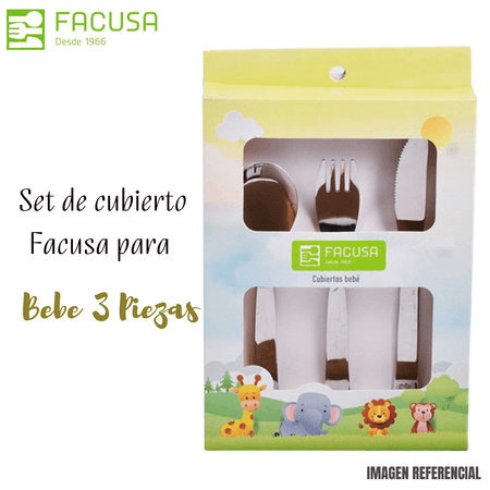 Set de Cubiertos Bebe Facusa X3 Pzas