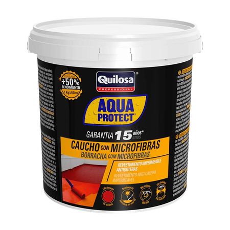 Impermeabilizante Reforzado Caucho Microfibras Aquaprotect Quilosa Balde 20kg Terracota