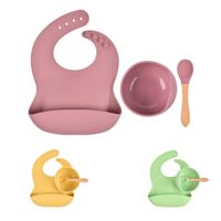 Kit de Babero de Silicona y Plato
