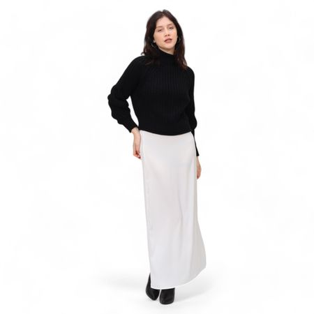 Falda Larga Seda Amalia Mood Mujer Talla S Perla