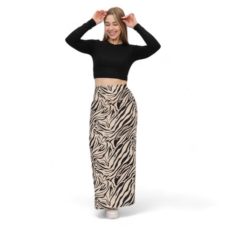 Falda Larga Seda Modelo Amalia Mood de Mujer Talla XL Zebra
