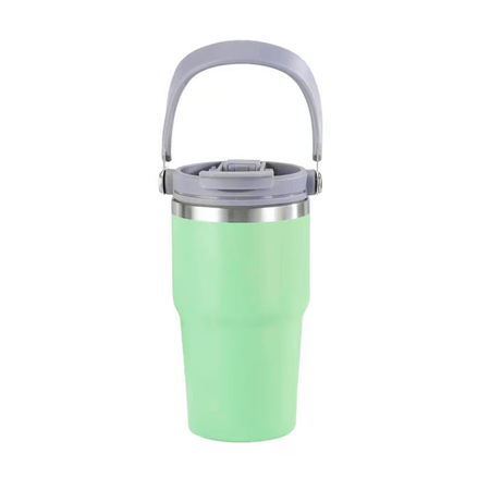 Termo de Acero Inoxidable con Asa Portable 600 ml Curva Verde