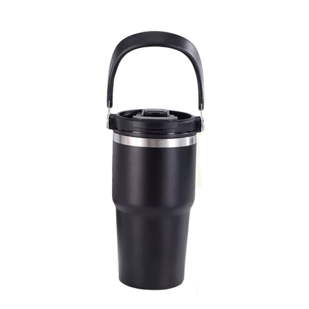 Termo de Acero Inoxidable con Asa Portable 600 ml Curva Negro