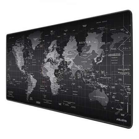 Mouse Pad Base Escritorio Extra Large 30x80cm Computador Mapa Gris