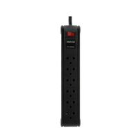 Regleta De 6 Tomas Forza Ps-1006B Negro 220V 03 Metros De Cable
