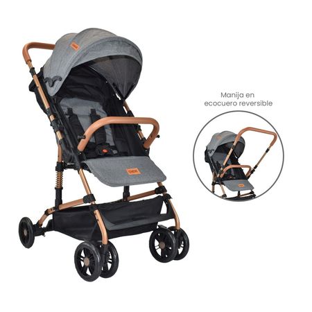 Coche Manija Reversible Para Bebe Circus Gris