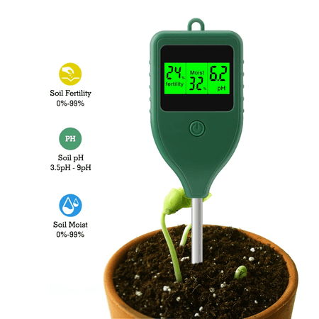 Medidor Digital de PH de Suelo 3 en 1 Fertilidad Humedad Agricultura