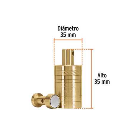 Plomada de Laton con Centro y Guia Magnetica 340 Gramos (12oz) Truper 17067