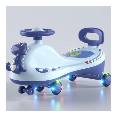 Carrito Cochesito Infantil De Arrastre Correpasillos Con Luces Celeste