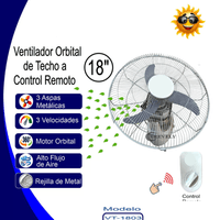 Ventilador Orbital  De Techo 18"" 80 watts