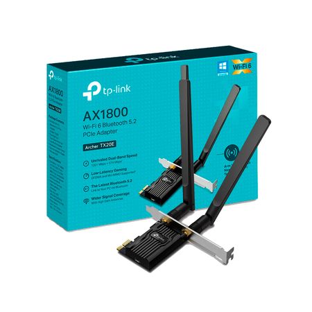 Tarjeta de red Tp Link Archer TX20E Adaptador PCIe WiFi 6 Bluetooth 5.2 AX1800