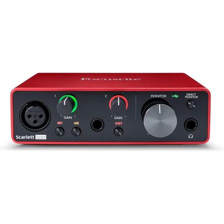 Interfaz USB Scarlett Solo Focusrite de 3ª gen., 2 canales.