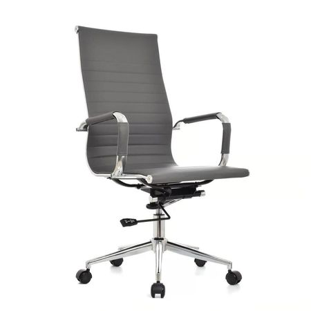 Silla de Escritorio Boss Presidente Inter Espaldar Alto Gris Ofideas Sillón de Oficina Giratoria Boss Presidente Eco Gris Alta Ofideas