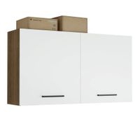 Gabinete Superior Almacenamiento Garaje 120 cm Marrón/Blanco