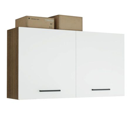 Gabinete Superior Almacenamiento Garaje 120 cm Marrón/Blanco