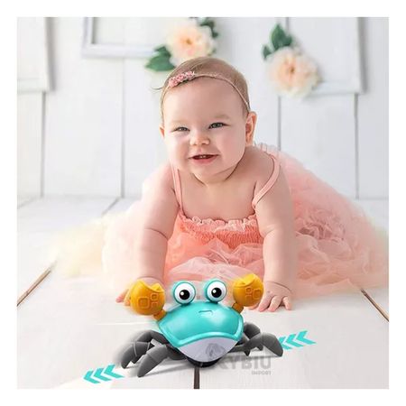 Cangrejo para Bañera a Cuerda en Celeste Y+Papel de Regalo