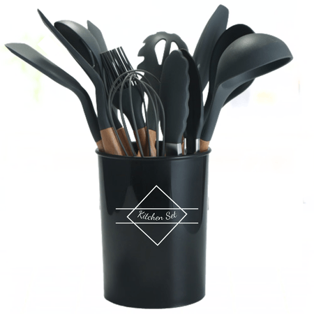 Set de Utensilios para Cocinas de Silicona por 12 pzas Negro