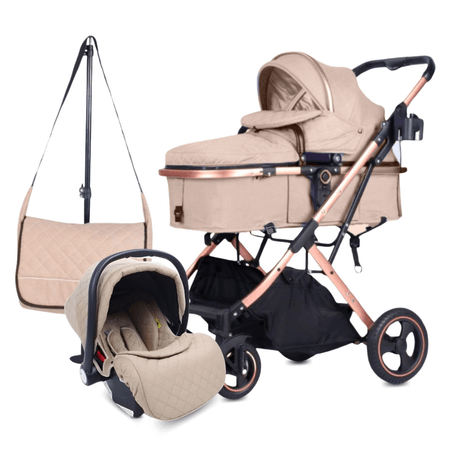 Coche Moisés 4 en 1 Ekater con Portabebé Beige