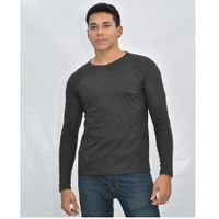 Polo Básico Manga Larga Negro Jaspeado para Hombre Talla L