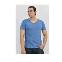 Polo Básico para Hombre cuello en V azul claro Talla M