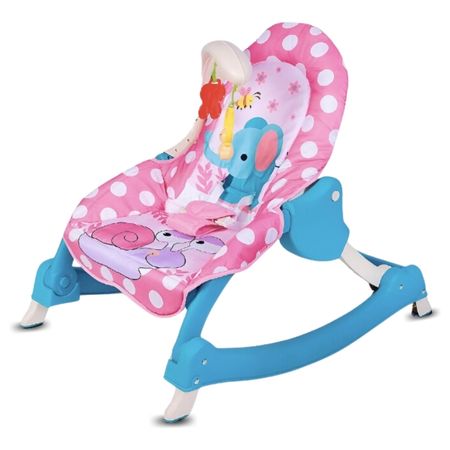 Silla Mecedora Baby Zu con bandeja Rosa