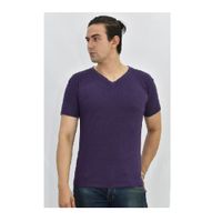 Polo Básico para Hombre cuello en V Morado Talla XL