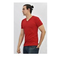 Polo Básico para Hombre cuello en V rojo Talla S