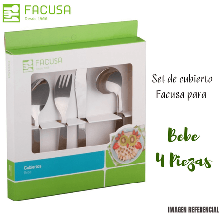 Set de Cubiertos Bebe Facusa  X04 Pzas Set de Cubiertos Bebe Facusa X04 Pzas