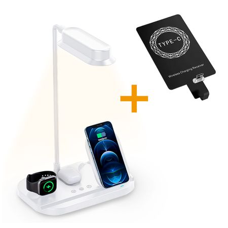 Lámpara LED con Carga Inalámbrica BL T80 Y Adaptador Carga Inalámbrica Tipo C CJ3