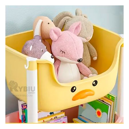 Organizador Kawaii de 3 Niveles de Pato Color Amarillo