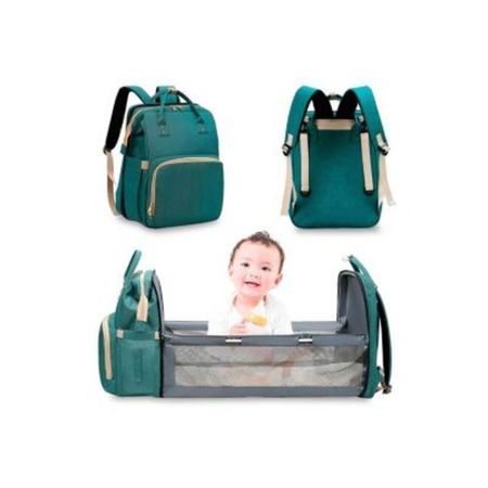 Pañalera Mochila Bebe Cambiador Cuna Convertible 3 en 1