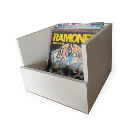 Caja Exhibidora para Discos de Vinilo en Melamina Blanco 18mm