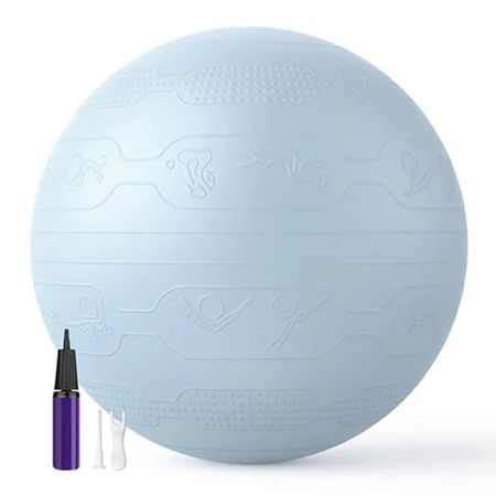 Pelota de Yoga de 65cm con Ilustraciones  - Celeste