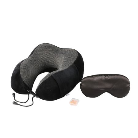 Kit Almohada de Viaje Negro