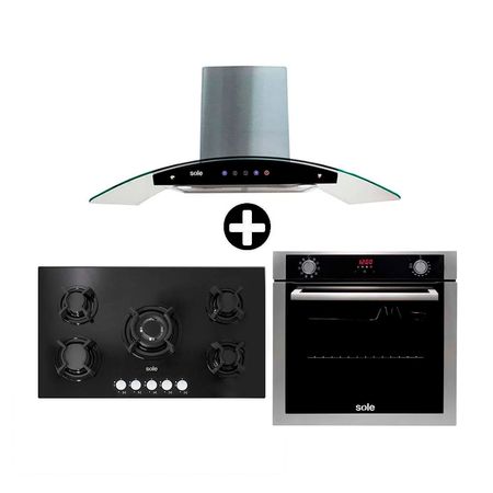 COMBO Cocina empotrable SOLCO033 + Campana Venus Classic + Horno convector eléctrico SOLHO012