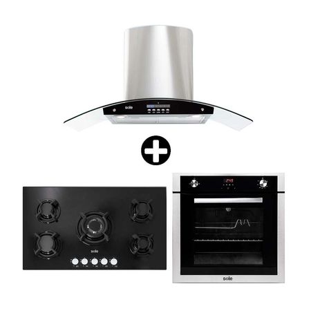 COMBO Cocina empotrable SOLCO033 + Campana Venus Plus + Horno a gas