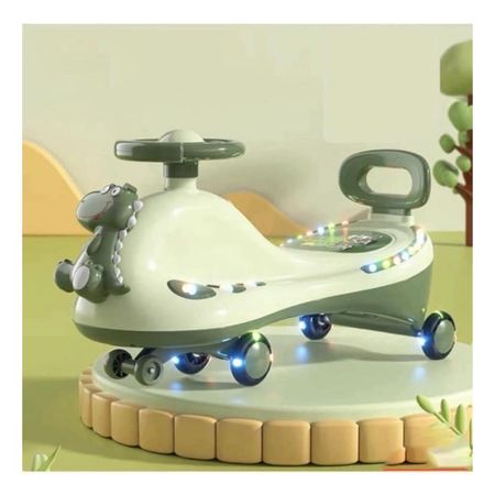 Carrito Cochesito Infantil De Arrastre Correpasillos Con Luces Verde