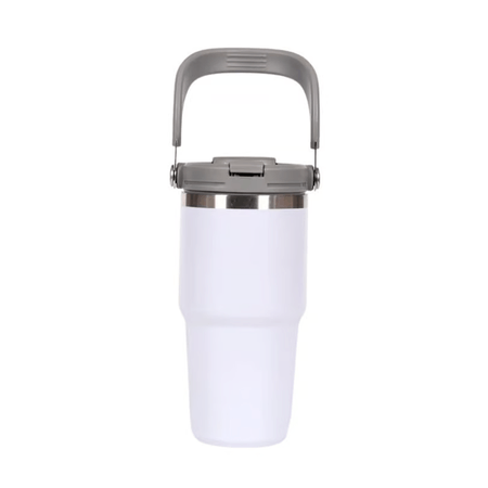 Termo de Acero Inoxidable con Asa Portable 600 ml Curva Blanco