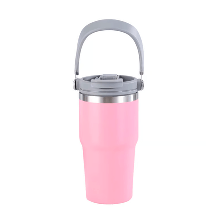 Termo de Acero Inoxidable con Asa Portable 600 ml Curva Rosa