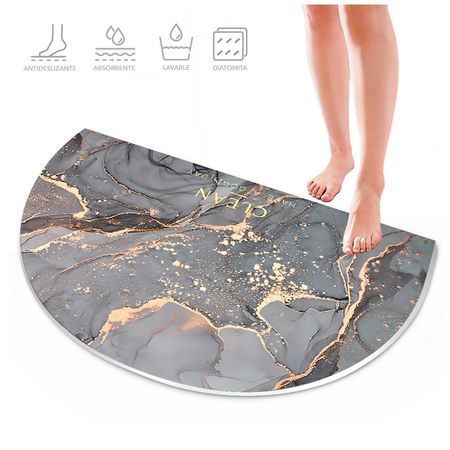 Piso Alfombra Super Absorbente Media Luna de Baño