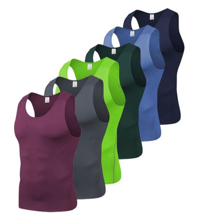 Chaleco Ajustado de Entrenamiento para Hombre de Secado Rápido 1001 Paquete B Multicolor1 3XL